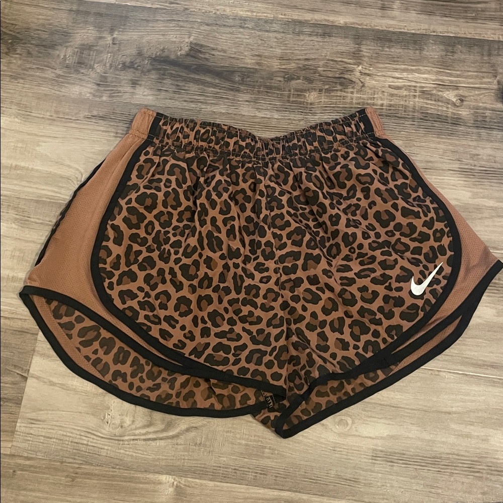 Nike Brown Leopard Print Athletic Shorts